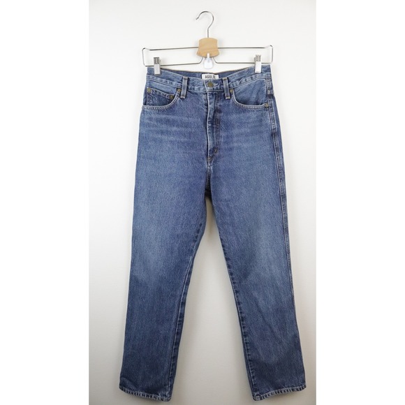 Agolde High Rise Denim Jeans in Classic Blue - Picture 3 of 9